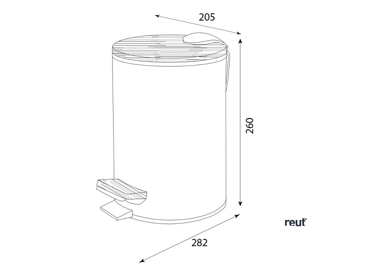 Aqualine SNOW BAMBUS odpadkový kôš guľatý 5l, Soft Close, biela mat BI007