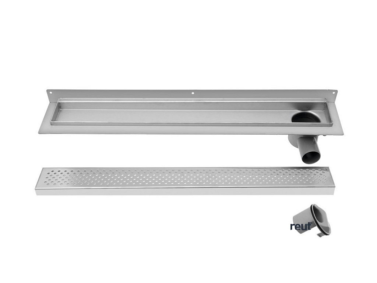 AQUALINE KANÁLIKY KROKUS podlahový žľab z nerezové oceli s roštom, nástenný, L-760, DN50 2715-80