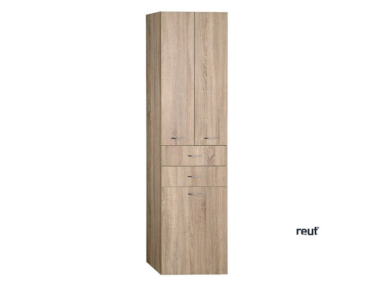 Aqualine ZOJA/KERAMIA FRESH skrinka vysoká s košom 50x184x29cm, dub platin 51295