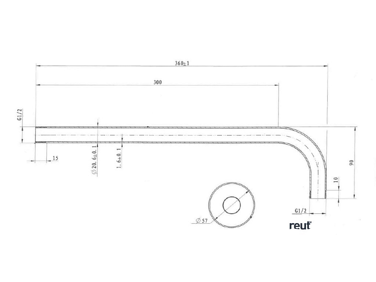 kielle Príslušenstvo Sprchové rameno 35 cm, matná čierna 20201004