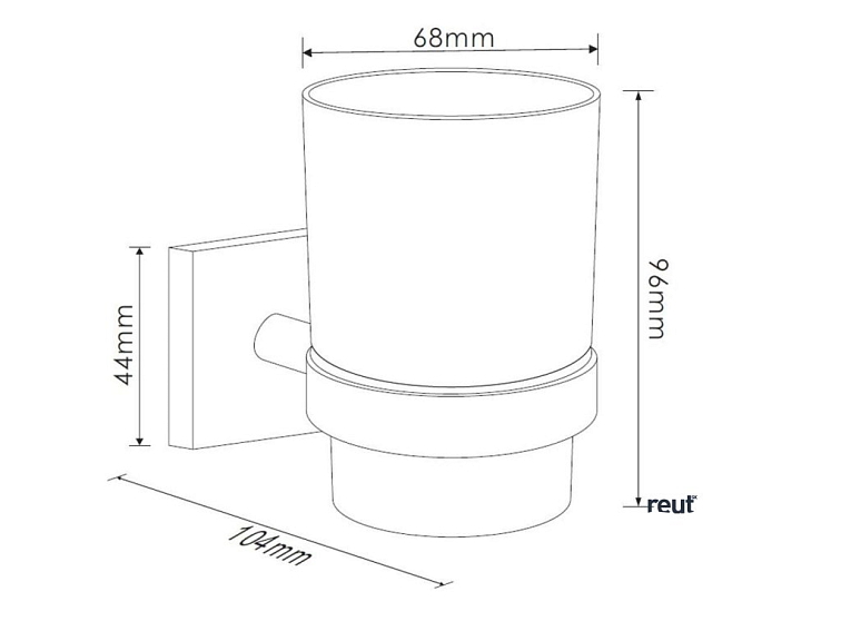 kielle Harmonia Pohárik na kefky a pastu s držiakom, matné sklo/chróm 40023000