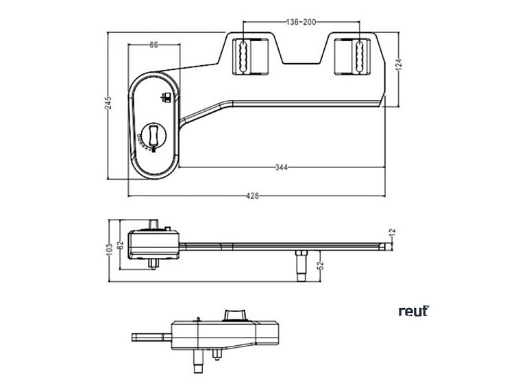 Aqualine EASY CLEANING prídavný bidet na studenú vodu, polypropylen MT002
