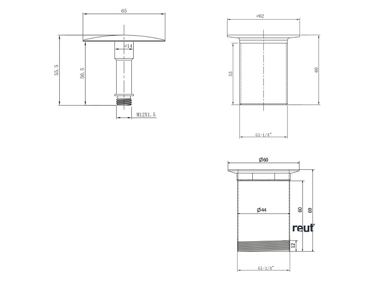 Aqualine Umývadlová výpust 5/4", neuzatvárateľná, veľká zátka, 10-50mm, chróm TF6001
