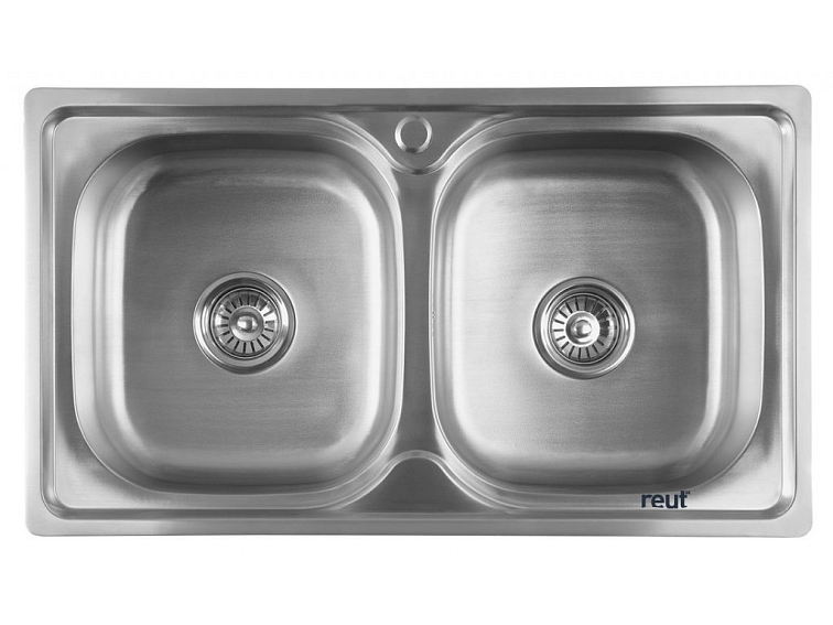 Aqualine Nerezový vstavaný drez, dvojitý 81x18x46cm AQ8146B