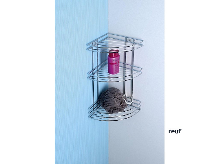 Aqualine Chrom LINE drôtená polica rohová trojitá chróm 37015