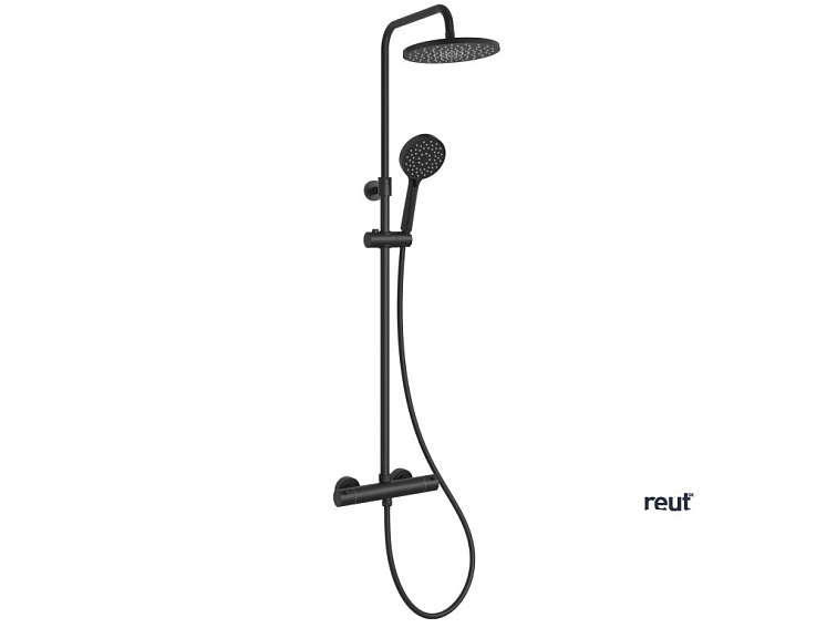 kielle Oudee Sprchový set s termostatom, 23 cm, 3 prúdy, matná čierna 20602024