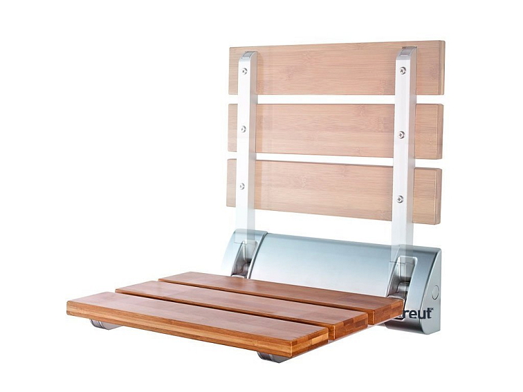 Aqualine RAVO Sklopné sprchové sedátko 32x32,5cm, bambus AE236