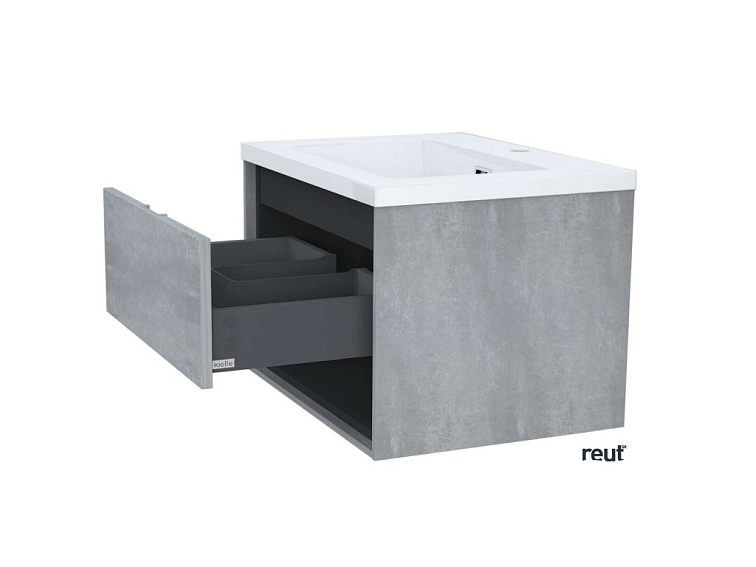 kielle Meara Skrinka s umývadlom 60 cm, betón/matná čierna 50026S605