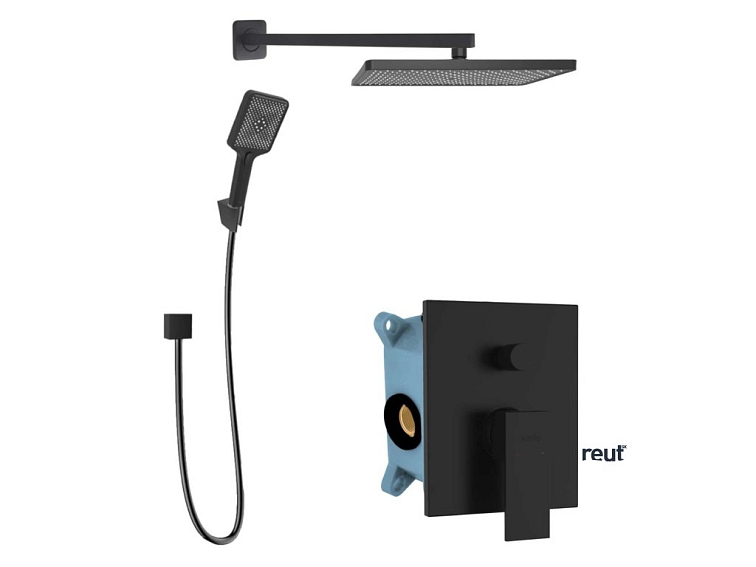 kielle Arkas I Sprchový set s batériou pod omietku, s príslušenstvom a telesom, matná čierna 20611SP24