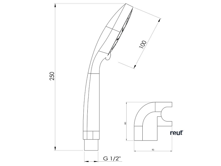 Aqualine ERICA sprchová súprava, otočný držiak, chróm 11454