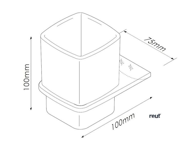 kielle Vega Pohárik na kefky a pastu s držiakom, matné sklo/chróm 40018000