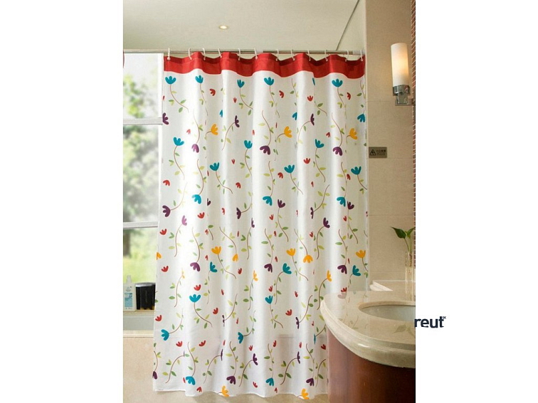 Aqualine Sprchový záves 180x200cm, polyester, kvetovaný ZP007