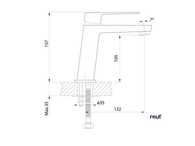 Aqualine RITMO 26 stojánková umývadlová batéria, chróm RT001