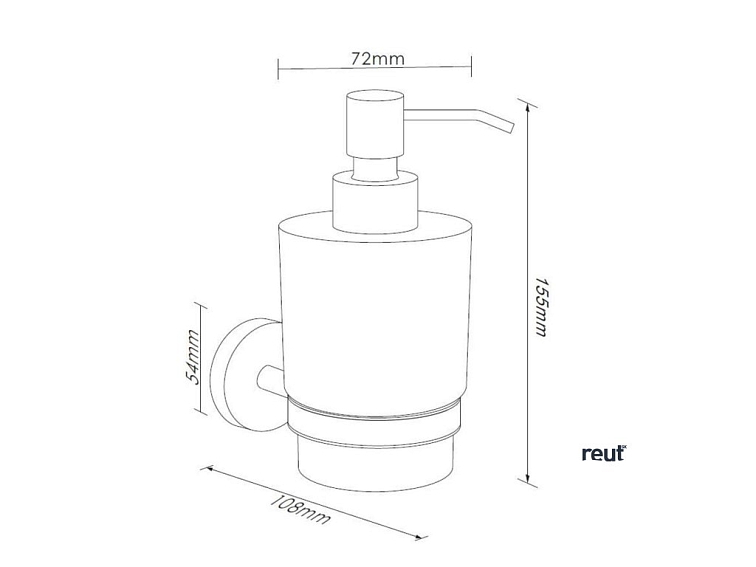 kielle Oudee Dávkovač mydla s držiakom, matné sklo/matná čierna 40102004