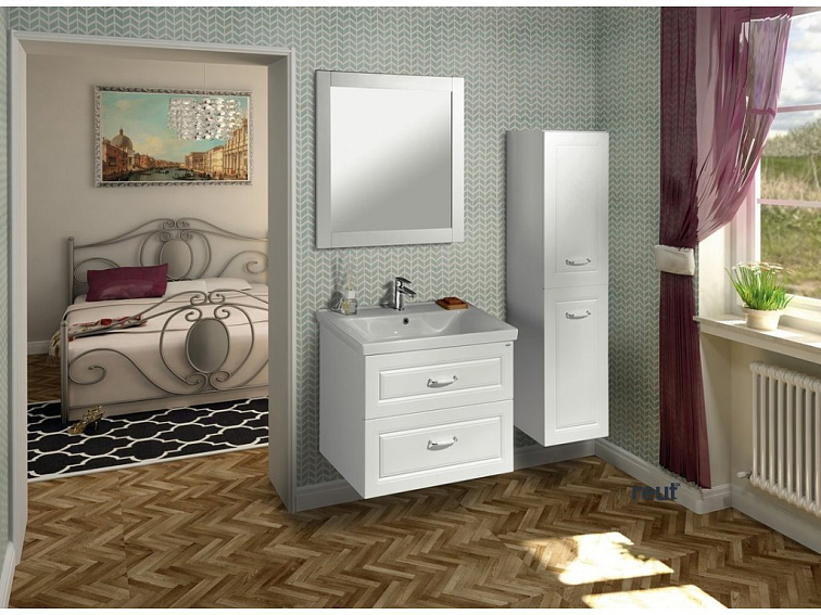 Aqualine FAVOLO umývadlová skrinka 76,5x60x44,6cm, biela mat FV280