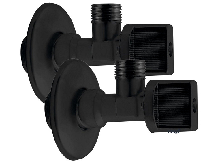 Aqualine Rohový kuľový ventil 1/2"x3/8“, pár, čierna mat 5306B