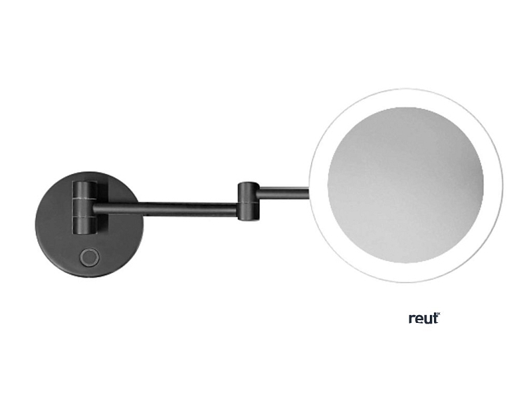 kielle Idolio Kozmetické nástenné zrkadlo s LED osvetlením, matná čierna 50324024
