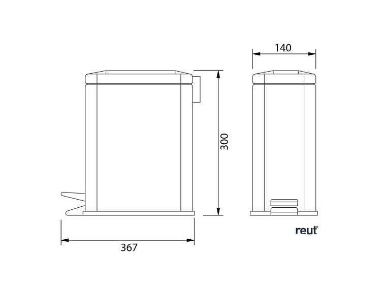 Aqualine SIMPLE LINE odpadkový kôš obdĺžnikový 5 l, nerez lesk GAQ005