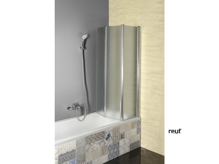 Aqualine VANDA Vaňová zástena skladacie 1000x1400 mm, chrom, matné sklo AQ1140