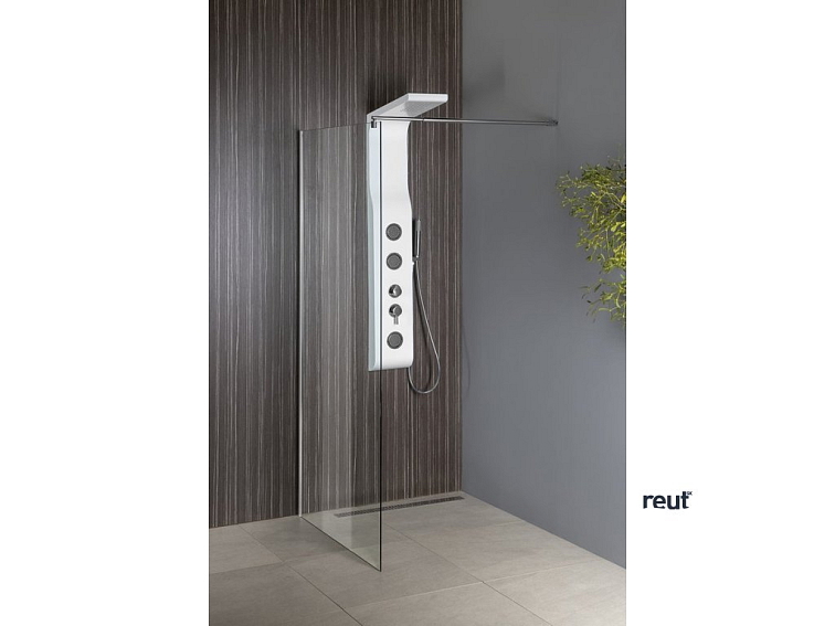 Aqualine WALK-IN stena na inštaláciu na múr so vzperou, jednodielna, 1000 mm, sklo číre WI101