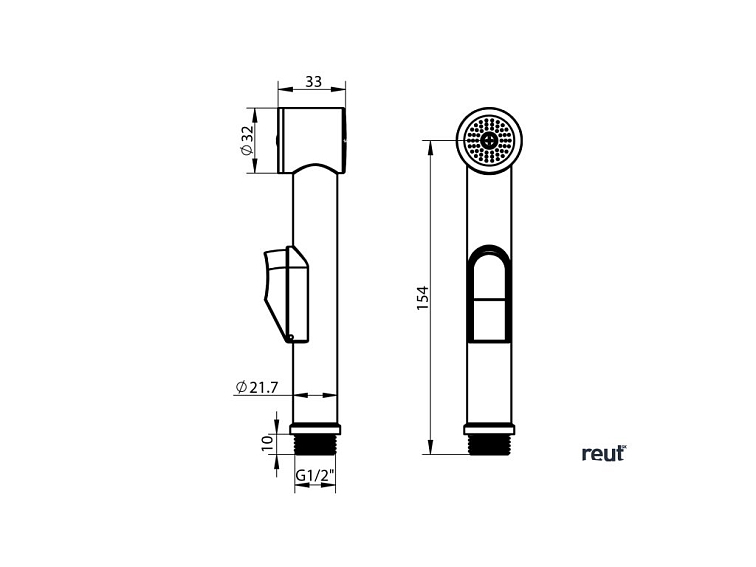 Aqualine Bidetová sprška s držiakom, ABS/chróm B140