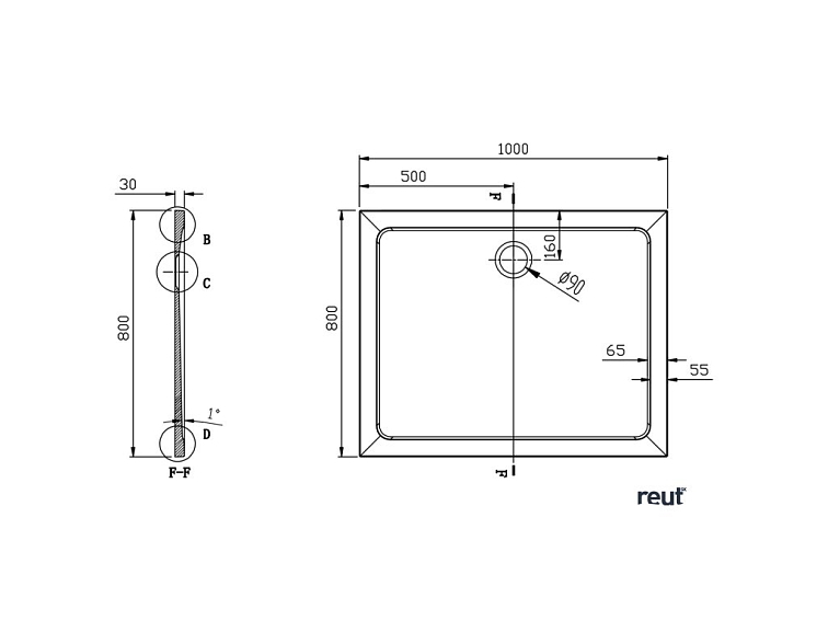 Aqualine TECMI sprchová vanička z liateho mramoru, obdĺžnik 100x80x3cm PQ10080