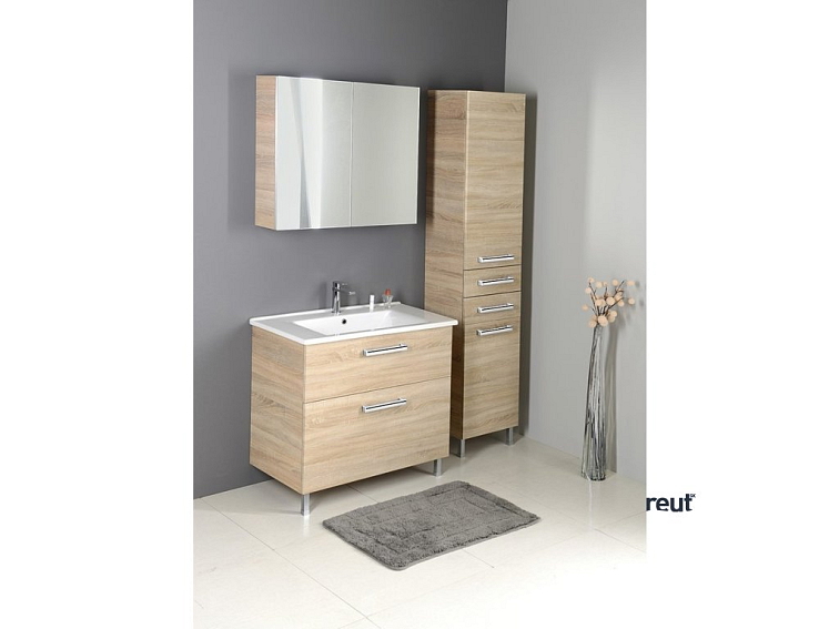 Aqualine VEGA Skrinka vysoká s košom 40x184x31cm, dub platin VG980