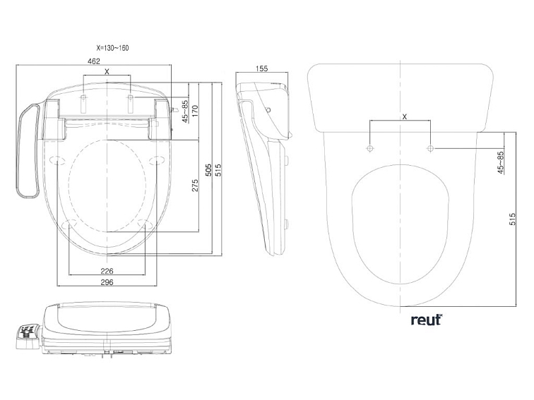 Aqualine BLOOMING EKO elektronický bidet NB-1120D