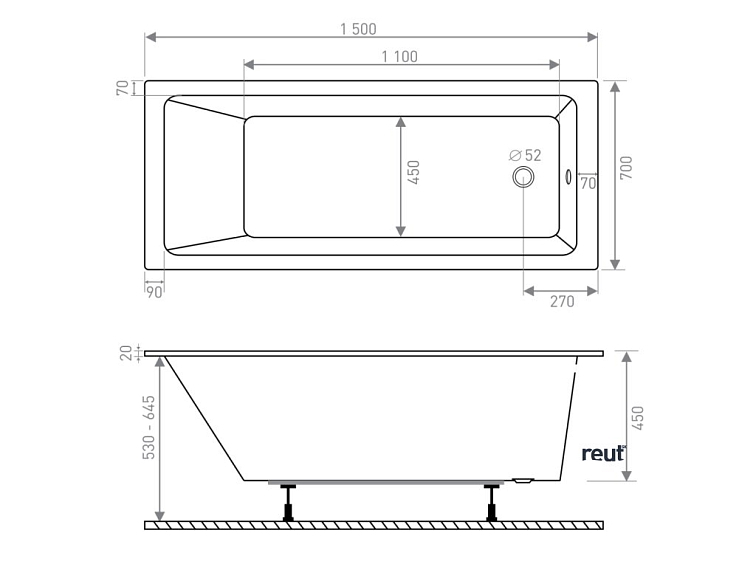 CA PLAST Vaňa s dverami Premium 150x70 cm