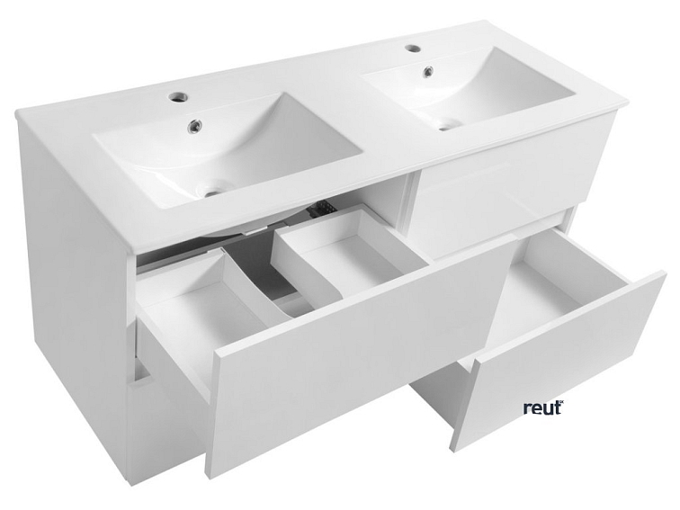Aqualine PANEDA umývadlová skrinka 119x55x45,2cm, biela PN212