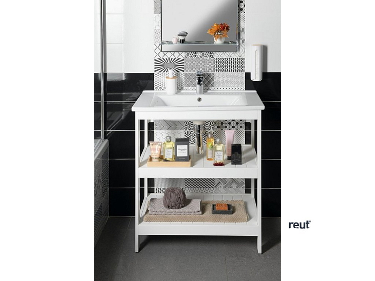 Aqualine ETIDE policová umyvadlová skříňka 71,5x86x44 cm, matná biela ET720