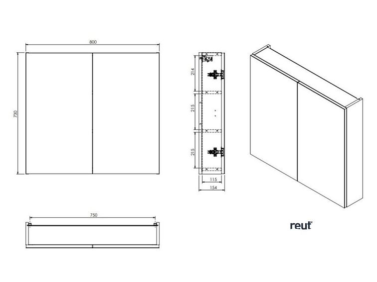 kielle Vega Zrkadlová skrinka, 80x73x15 cm, zlatý dub 50118801