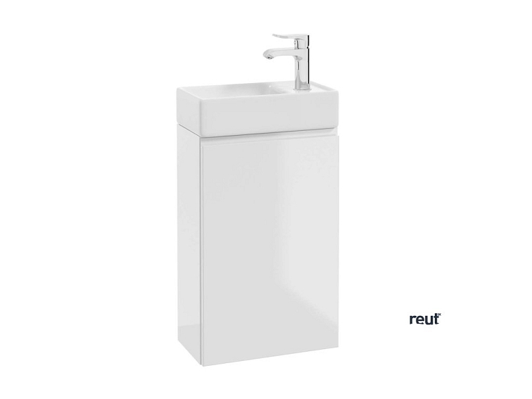 kielle Oudee Skrinka s umývadielkom, 40x68x22 cm, lesklá biela 50002S40