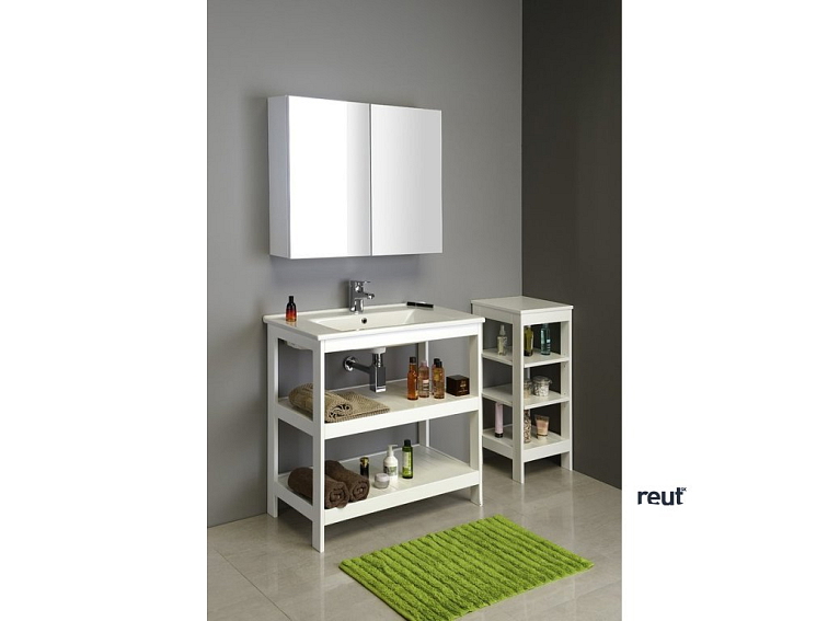 Aqualine ETIDE policová umyvadlová skříňka 71,5x86x44 cm, matná biela ET720