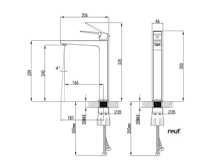 kielle Arkas I Umývadlová batéria pre umývadlovú misu, chróm 10111110