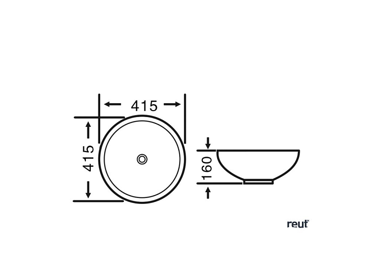 Aqualine Keramické umývadlo na dosku, priemer 40cm, biela 40155