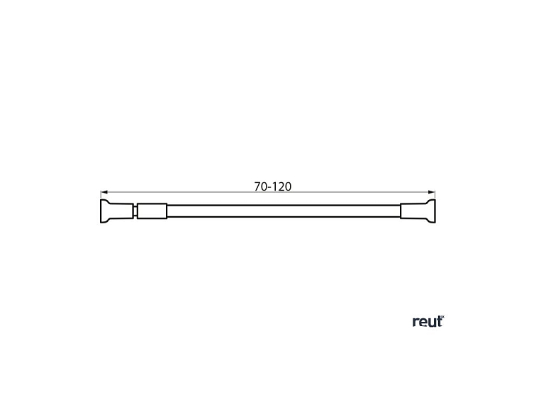 Aqualine Teleskopická rozperná tyč 70-120cm, hliník, biela TC120