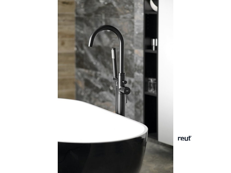 Aqualine CETO vaňová batéria do podlahy, čierna mat BV357B