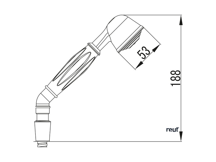 Aqualine VICTORIA ručná sprcha, 188mm, mosadz/chróm VC101