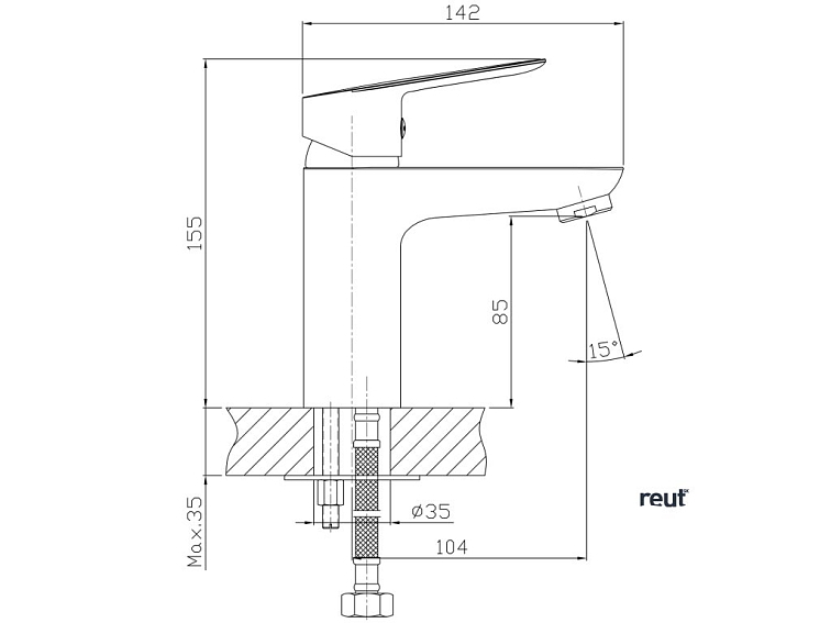 Aqualine LOTTA umývadlová batéria, chróm LT602