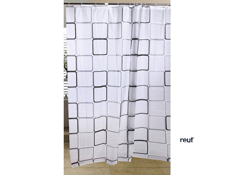 Aqualine Sprchový záves 180x180cm, vinyl, štvorcový vzor ZV013