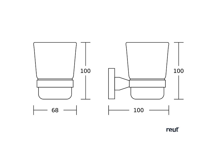 Aqualine SAMBA pohár, mliečne sklo, čierna mat SB204