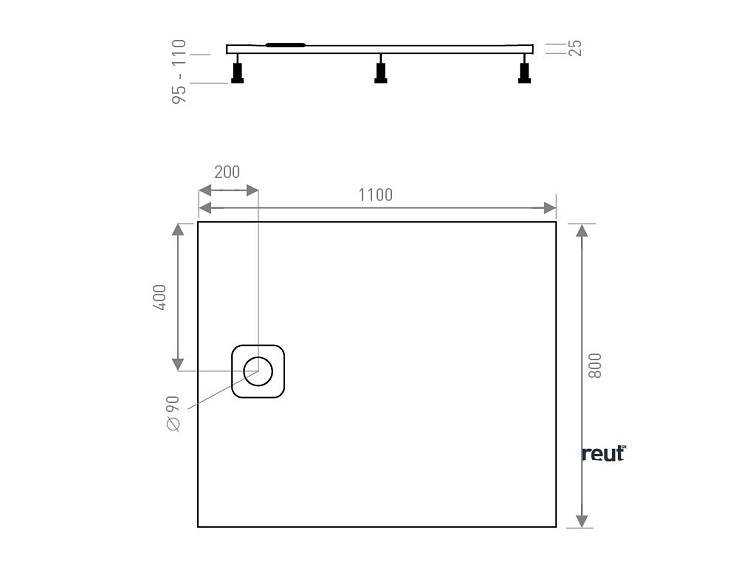 CA PLAST Sprchová vanička z liateho mramoru LINDE obdĺžnik 110x80 cm