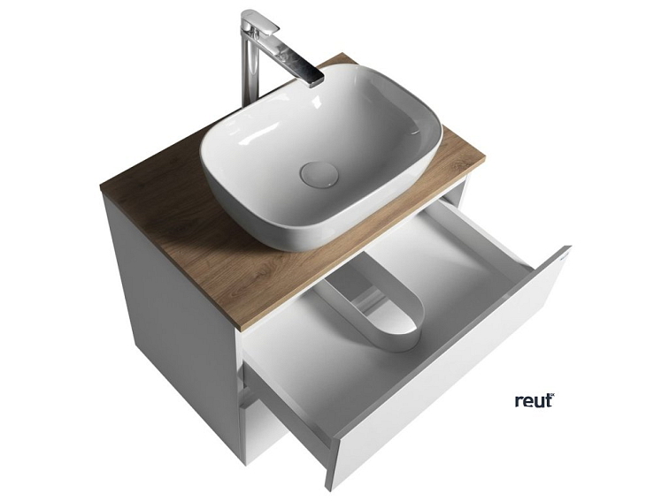 Aqualine ALTAIR II ALTAIR skrinka s doskou 68 cm, biela/dub emporio AI270-02