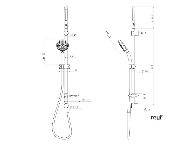 Aqualine TILA sprchová súprava s mydleničkou, posuvný držiak, hadica 1500mm, chróm 11445