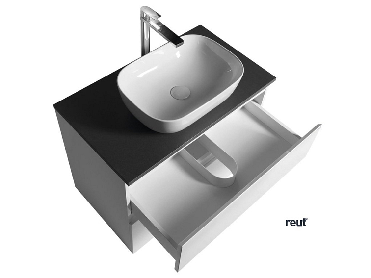 Aqualine ALTAIR II ALTAIR skrinka s doskou 78,5 cm, biela/antracit bridlica AI280-03