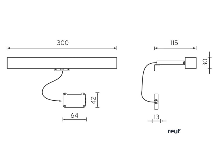 Aqualine VERONICA LED nástenné svietidlo, 6 W, 300x30x115 mm, IP44, chróm E26891CI