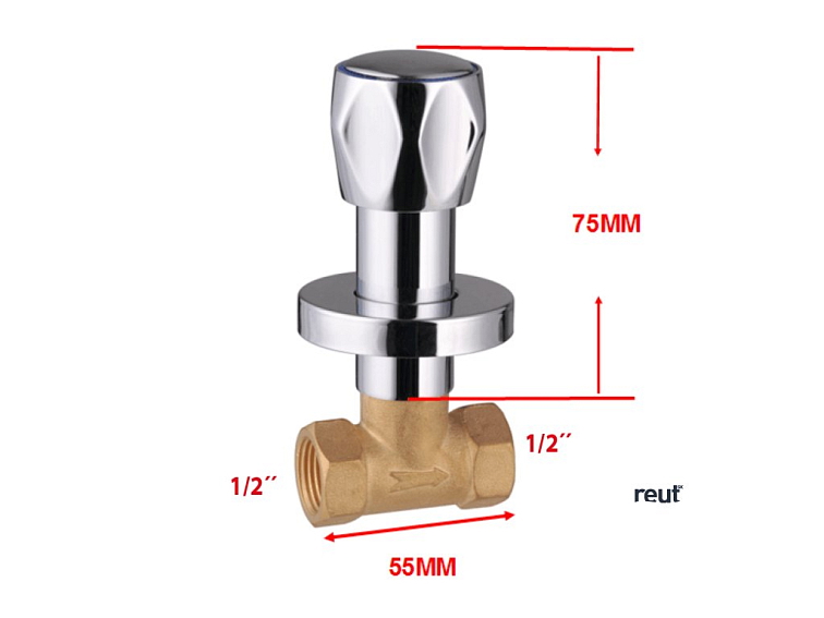 Aqualine Podomietkový ventil 1/2", chróm VP621