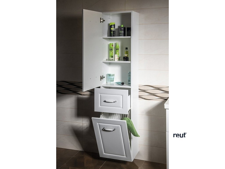 Aqualine FAVOLO skrinka vysoká s košom 40x184x31cm, biela mat FV180