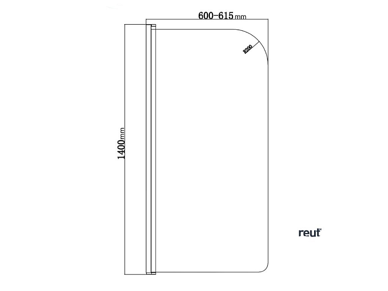 Aqualine VILMA vaňová zástena 600x1400 mm, chrom, číre sklo AQ6014